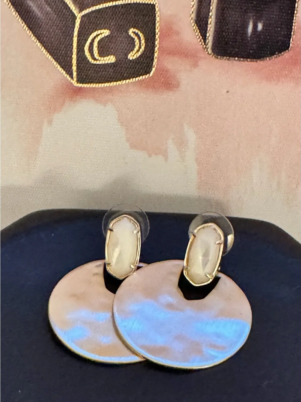 Kendra Scott Deena Drop Brushed Gold Disc Earrings